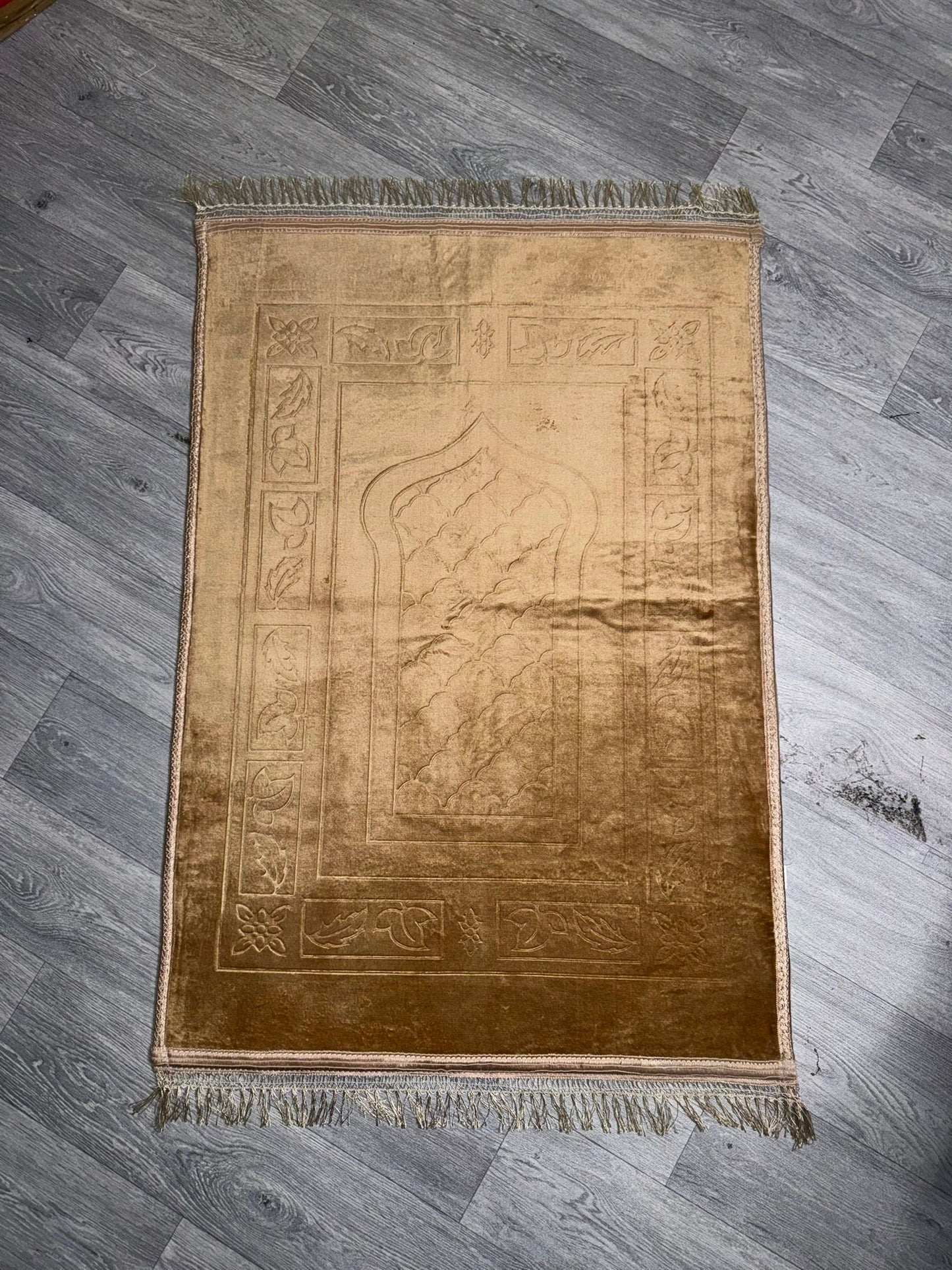 Beige Velvet Prayer Mat