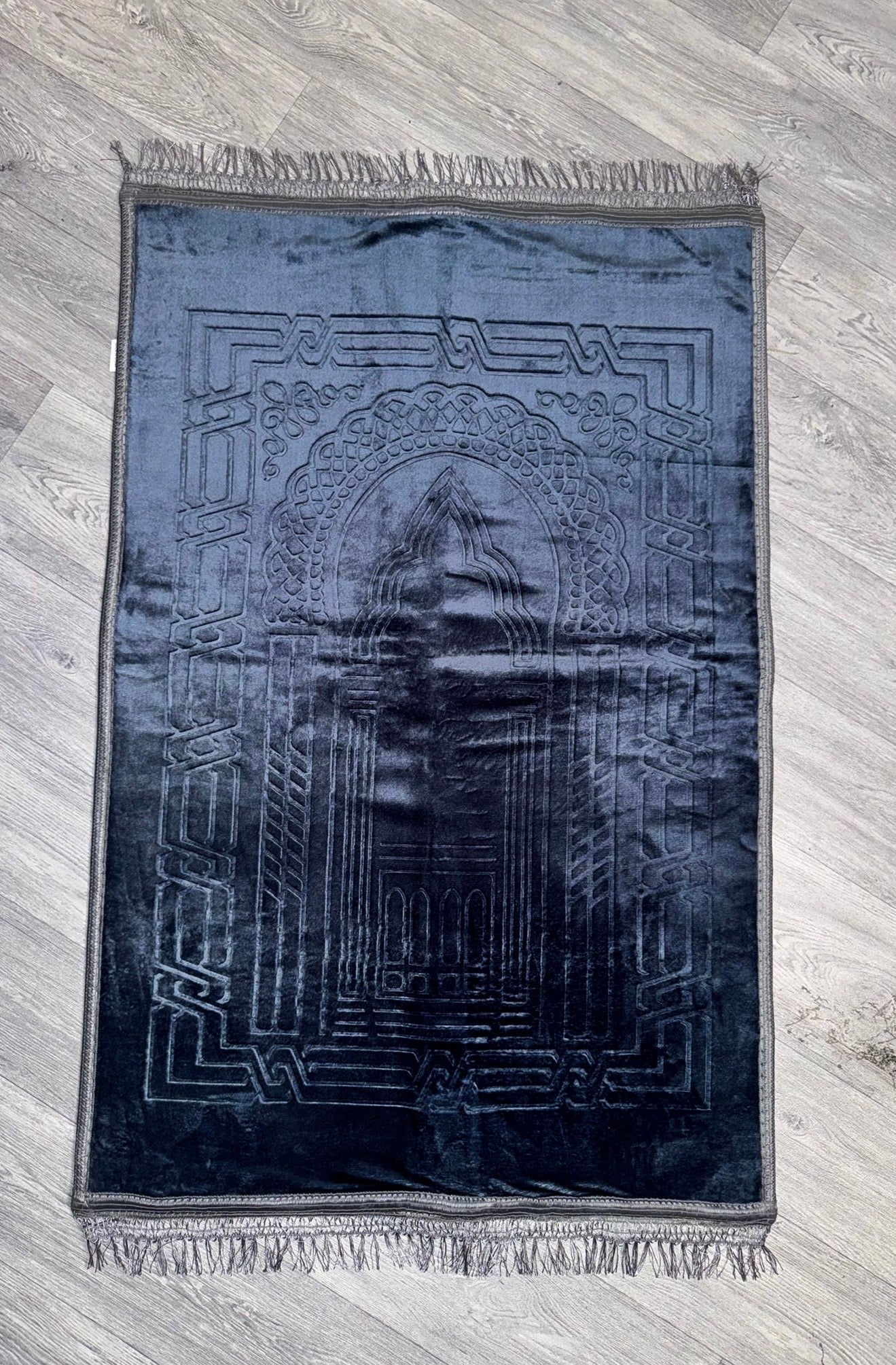 Sky Grey Velvet Prayer Mat