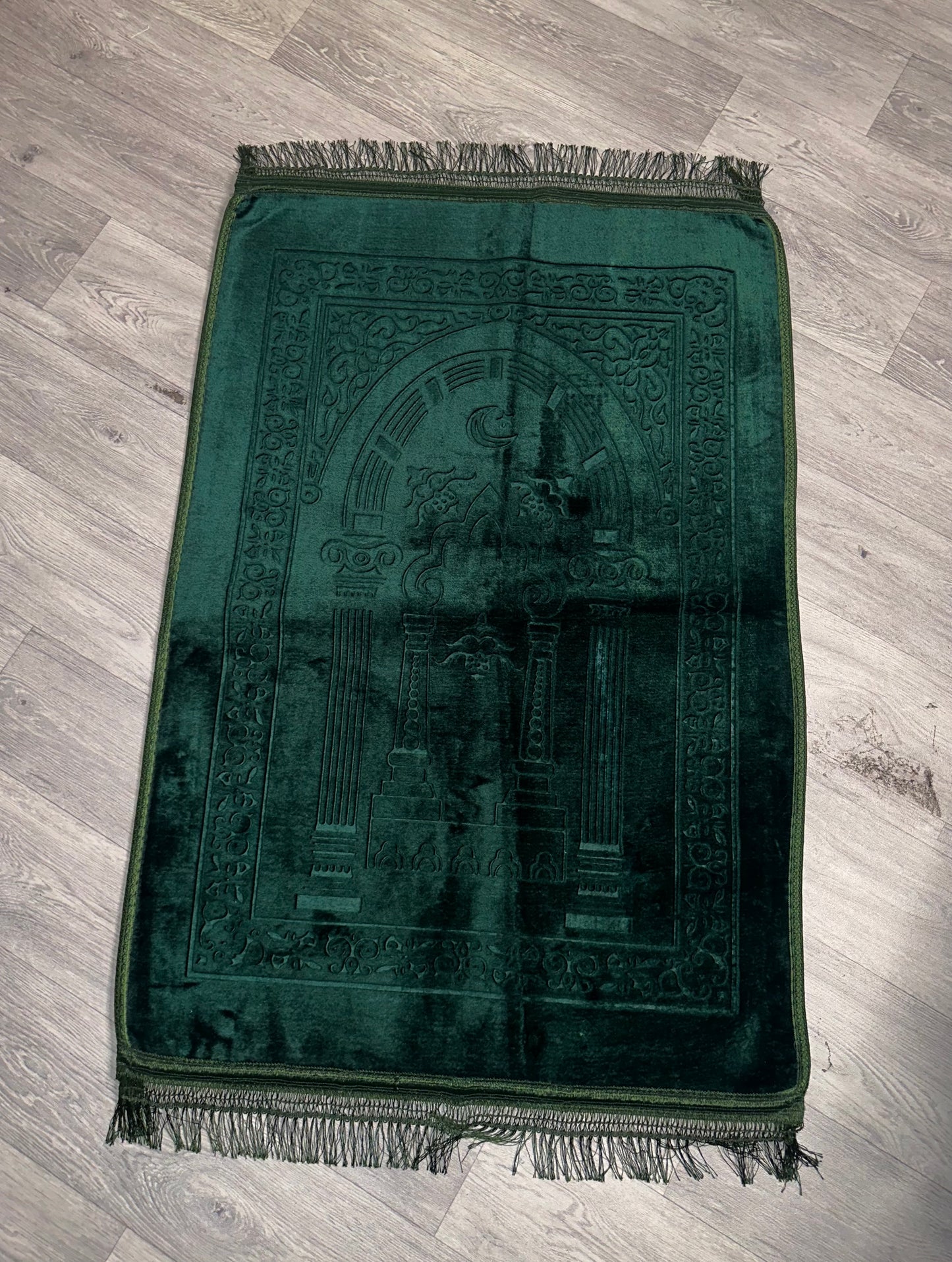 Royal Green Velvet Prayer Mat